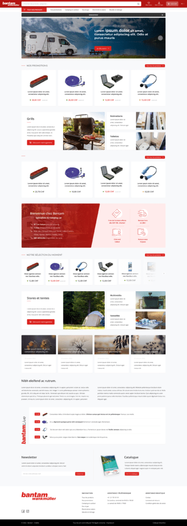 Page accueil webshop bantam