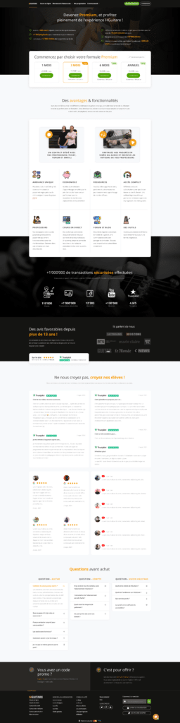 Refonte landing page Hguitar