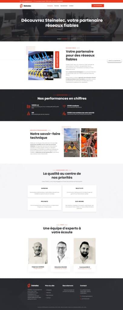 page entreprise site internet steinelec