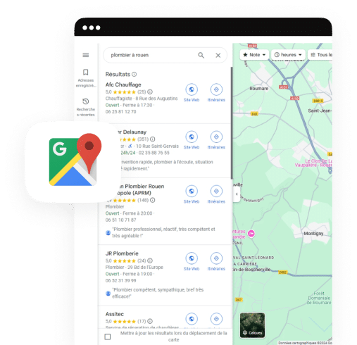 google maps et marche local a rouen