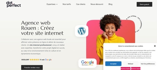 site internet dot perfect avec les cookies