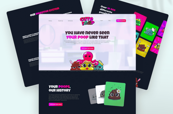 Landing page NFT CutePoop